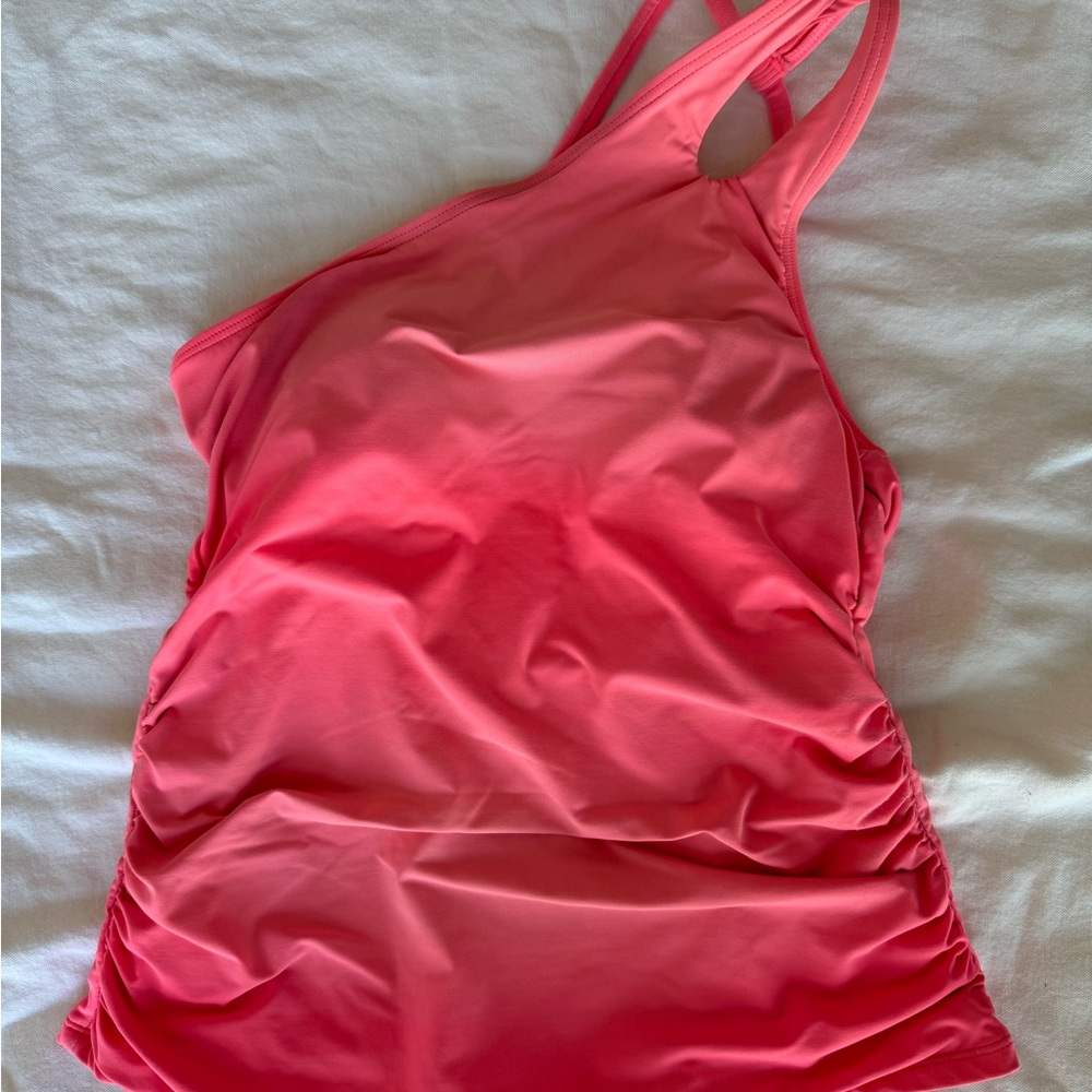 Coral Tankini Top, one shoulder.